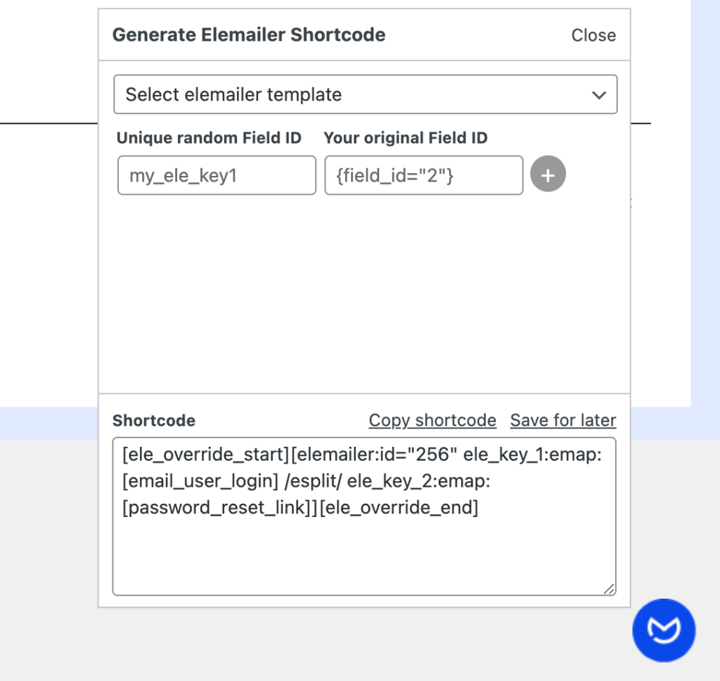 elemailer wp_mail override method shortcode