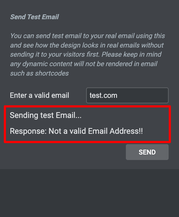 sending test email 